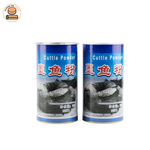 custom printing meat spices salt kraft paper tube box for cuttle powder packaging wit plastic lid