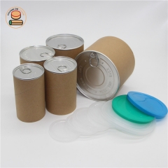 ID83*H110mm factory wholesale kraft seal Easy to pull paper can packaging for snack food