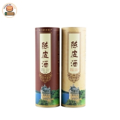 Custom Logo Luxury Whiskey Wine Bottle Packaging Cardboard Cylinder Gift Empty Paper Boxes With Metal Lid