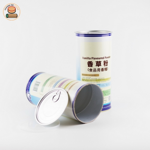 cylinder tube packaging composite cans with aluminium pull ring lid