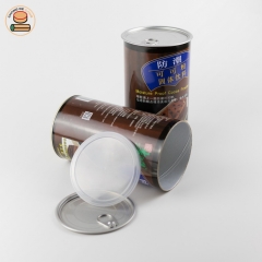 cheap price chocolate snack candy food paper tube canister packaging with resealable plastic cover