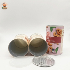custom food grade composite paper cans packaging paper tube cans for food