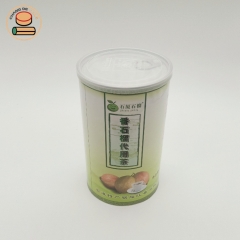 100%Recycled Fruity Solid Drink Matcha Chocolate Powder Paper Tube Jar Packaging With Resealable Plastic Cover