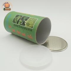 Popular Coffee tea Drinking Powder Paper Tube Bottle Packaging With Resealable Plastic Lid