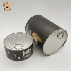 rolled edge paper cylinder tube box custom paper pet food canister