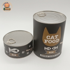 rolled edge paper cylinder tube box custom paper pet food canister