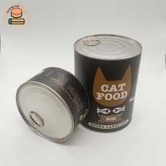 rolled edge paper cylinder tube box custom paper pet food canister