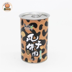 custom fancy leopard print food kraft paper tube box packaging with easy open lid