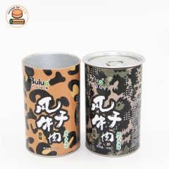 custom fancy leopard print food kraft paper tube box packaging with easy open lid