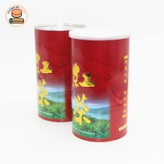 customizable tea coffee solid drink chocolate paper tube canister packaging with resealable cover easy pull ring lid