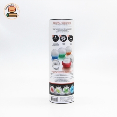 custom print badminton tennis table tennis paper tube canister packaging with resealable plastic lid