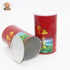 customizable tea coffee solid drink chocolate paper tube canister packaging with resealable cover easy pull ring lid