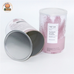 100%biodegradable black and pink paper tube canister for pet food milk Protein powder packaging