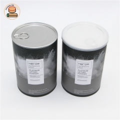 100%biodegradable black and pink paper tube canister for pet food milk Protein powder packaging