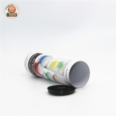 custom print badminton tennis table tennis paper tube canister packaging with resealable plastic lid