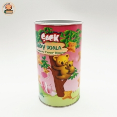 cartoon custom food kraft paper tube canister packaging for litter bear cookies fruit drops chocolate bar packaging
