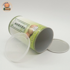 biodegradable custom easy open lid paper tube canister packaging for coconut chocolate matcha powder packaging