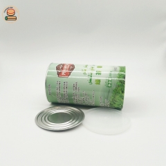 recycled matcha Gelatine cheese powder paper tube jar packaging with plastic resealable lid