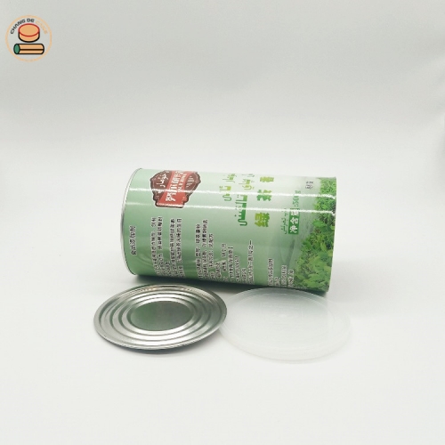recycled matcha Gelatine cheese powder paper tube jar packaging with plastic resealable lid