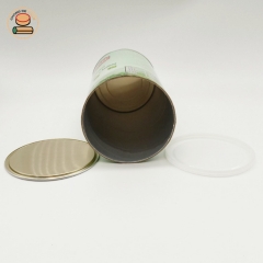 recycled matcha Gelatine cheese powder paper tube jar packaging with plastic resealable lid