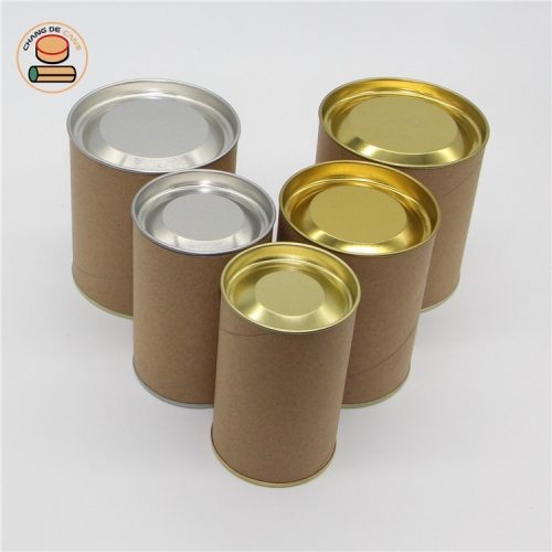 custom various sizessalt spice pepper packaging paper tube jar packaging with resealable lid
