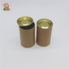 73mm Biodegradable Kraft eco Cardboard Container Clothing packaging Round Paper Tube with inner plug lid