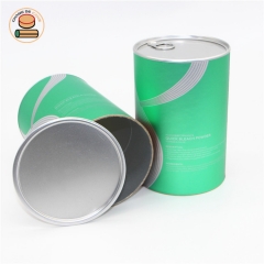 eco friendly health food organic food pollution free food paper tube jar packaging with Easy pull ring lid