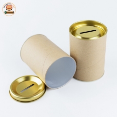 Piggy bank money box coin collection cans paper tube packaging for pocket money