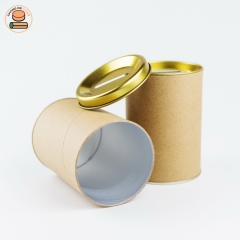 Hot New Metal Lid Round Money Saving Kraft Paper Box Coin Bank Piggy Bank Paper Cans Brown Money Box