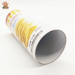 custom 100% recycled food grade paper tube boxes packaging for oatmeal cookies sandwich biscuits potato chips packing