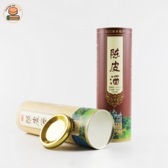 Custom wine tea coffee pecan biodegradable cardboard kraft paper tube cans packaging with resealable metal top lid