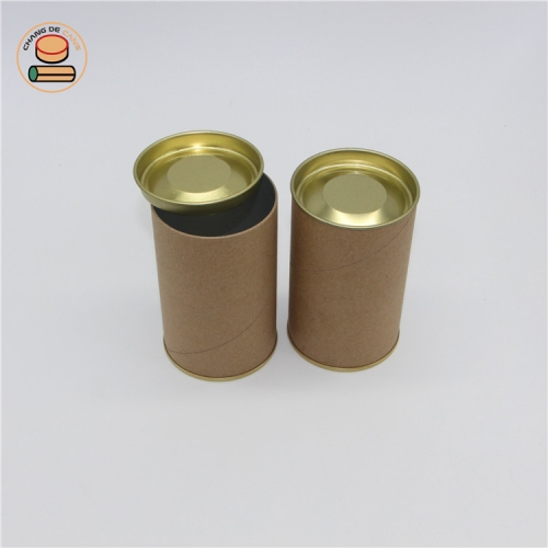 Eco Friendly Paper Tube Packaging Cylinder Cardboard Tube for Cookie Custom Logo Round Canister inner plug lid paper tube