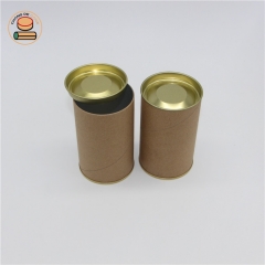 Cardboard Cylinder aluminum foil moisture proof tea / coffee bean paper tube can packaging with metal lid