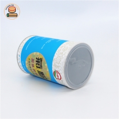 100%biodegradable custom Easy pull ring lid pape tube boxes packaging for cocoa powder oreo biscuit crumbs snack packaging
