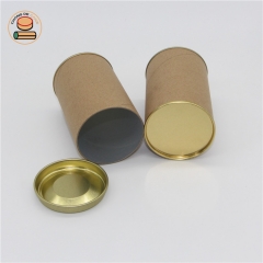 Cardboard Cylinder aluminum foil moisture proof tea / coffee bean paper tube can packaging with metal lid