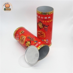 Food-grade paper can Custom design paper tube packing for walnut with aluminium pull ring lid