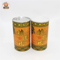 100% recycled airtight container dry fruit packaging CMYK Printing Food Kraft Canister Round Paper Tube
