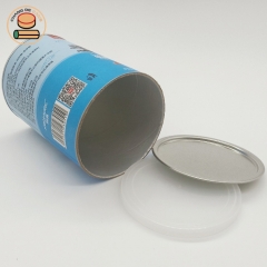 custom food aluminum foil lining paper tube packaging for fresh cream cheese powder gelatine powder paper canister packaging