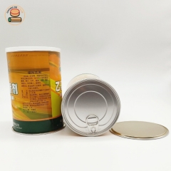 Custom biodegradable paper cylinder round cardboard box packaging food tea nut coffee