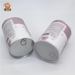 custom elegant powder paper tube canister packaging for protein powder solid drinks milk tea powder packaging