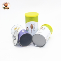 custom fluorescent paper food grade paper tube canister packaging for sea salt black pepper powder curry powder packaging