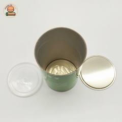 stom Unique Design Eco-friendly Round Cookies Goat Milk Powder Cardboard Paper Cans With Metal And Plastic Lids