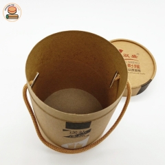 Manufactory Wholesale Food Grade Recycled Round Core Kraft Paper Tube Can With String Handle For Tea