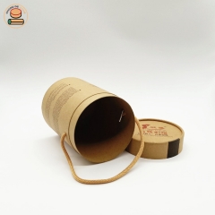 Manufactory Wholesale Food Grade Recycled Round Core Kraft Paper Tube Can With String Handle For Tea