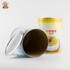 100%biodegradable custom Easy pull ring lid pape tube boxes packaging for flower fruit milk red tea packaging