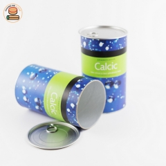 Empty paper tube packaging with aluminum pull ring lid