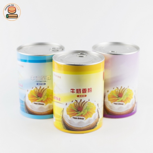 100%biodegradable custom Easy pull ring lid pape tube boxes packaging for flower fruit milk red tea packaging