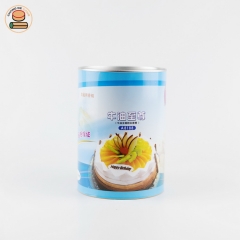 100%biodegradable custom Easy pull ring lid pape tube boxes packaging for flower fruit milk red tea packaging