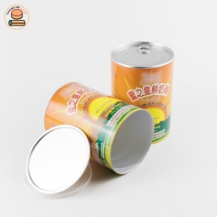 Custom Labeling Easy Pull Ring Lid Paper Tube Boxes Packaging For Niblet Broad bean Peanut meat Packaging