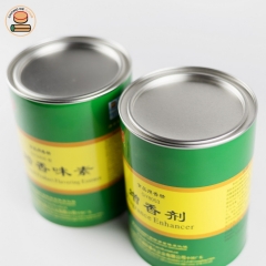 Eco friendly recyclable paper tube packaging paper cans for Flavor Enhancer with tinplate lid